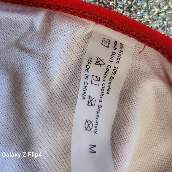 RED JEWELED TYE UP  BIKINI SIZE MED - Picture 4 of 6